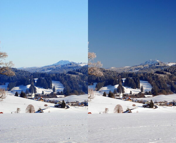 Vergleich ohne und mit Polfilter