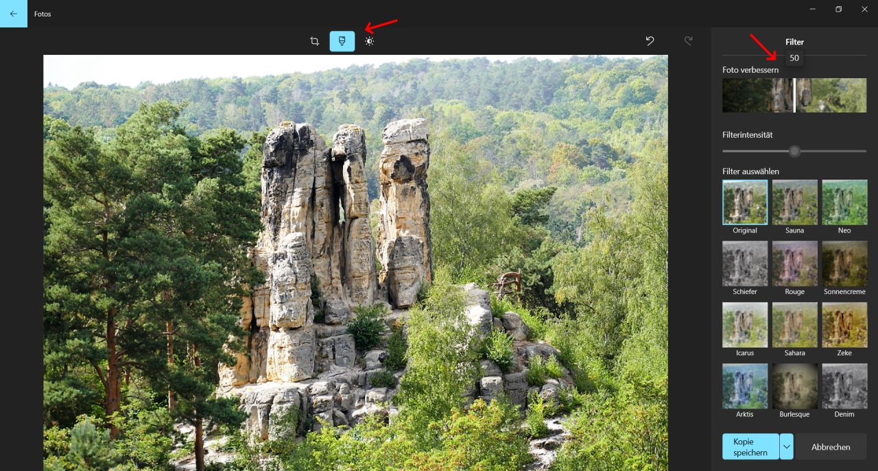 Fotos bearbeiten direkt unter Windows mit der FotoApp