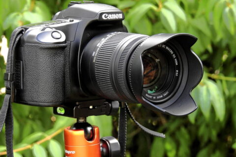 Zoomobjektiv an Canon Kamera