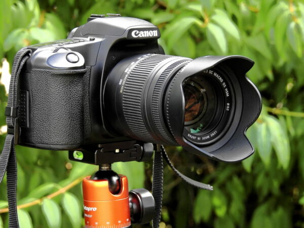 Zoomobjektiv an Canon Kamera Zoomobjektiv an Canon Kamera