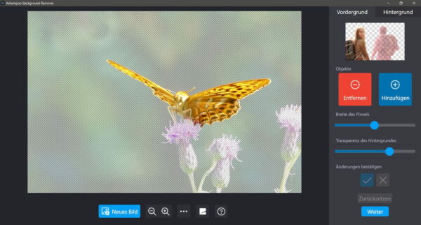 Ashampoo Background Remover Hauptmotiv automatisch erkannt Ashampoo Background Remover Hauptmotiv automatisch erkannt