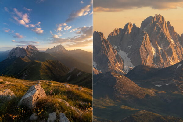 Brennweite und Bildwirkung in der Landschaftsfotografie Vergleich von Weitwinkel und Teleobjektiv in der Landschaftsfotografie