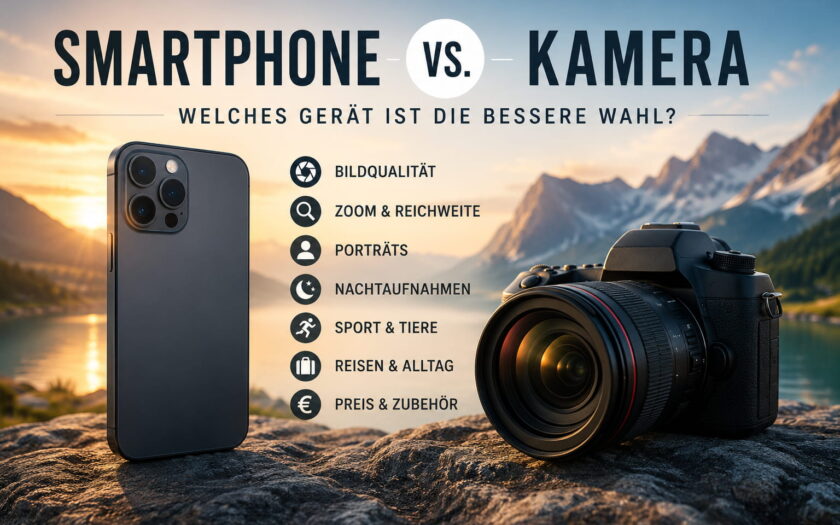 Smartphone gegen Kamera als Vergleich für verschiedene Fotosituationen