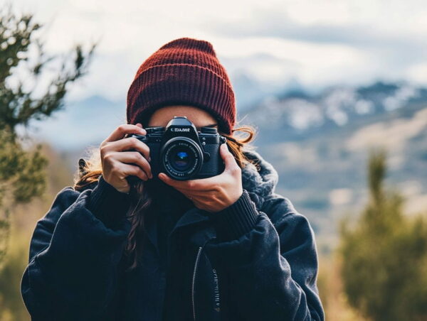 Praktische Fotografie-Tipps zur Stärkung des Selbstbewusstseins Mensch fotografiert in der Natur, stärkt sein Selbstbewusstsein
