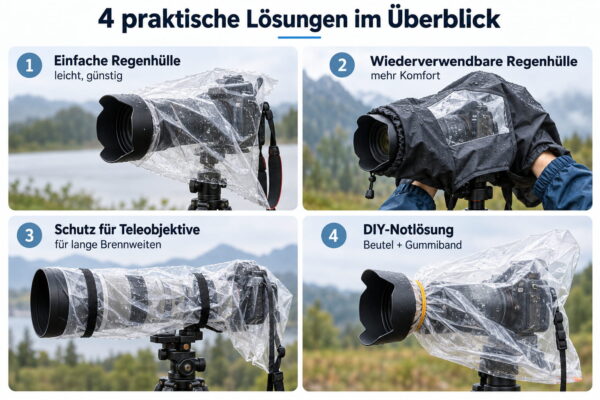 Kamera-Regenschutz: verschiedene Arten im Überblick Verschiedene Arten von Kamera-Regenschutz im Überblick
