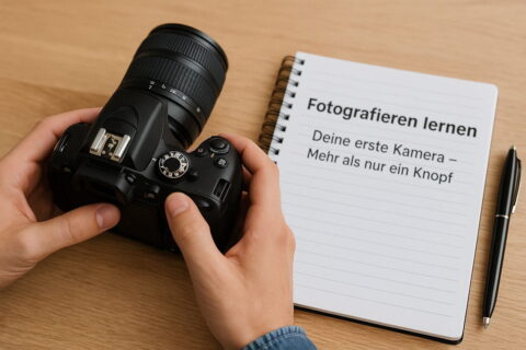 Person lernt den Umgang mit ihrer ersten Kamera – Einstieg ins Fotografieren