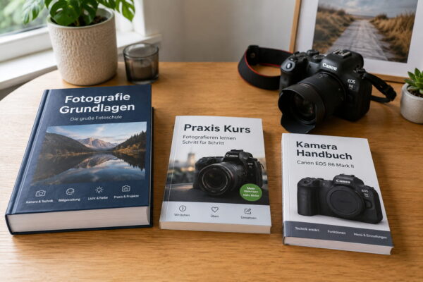 Verschiedene Fotografie-Buchtypen für Einsteiger: Fotoschule, Praxiskurs und Kamera-Handbuch