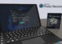 Benutzeroberfläche von Ashampoo Photo Recovery 3 auf einem Laptop mit Produktverpackung im Hintergrund
