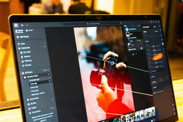 Nachbearbeitung in der Naturfotografie – Foto wird am Laptop mit Software optimiert