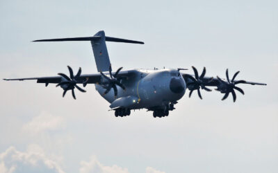 Airbus A400M beim Anflug, fotografiert beim Air Defender 2023