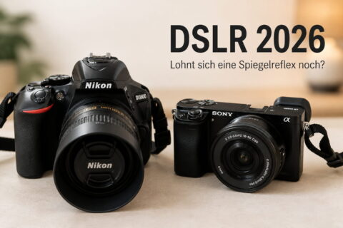 Nikon D5600 und Sony Alpha 6000 als Vergleich zwischen Spiegelreflexkamera und spiegelloser Kamera