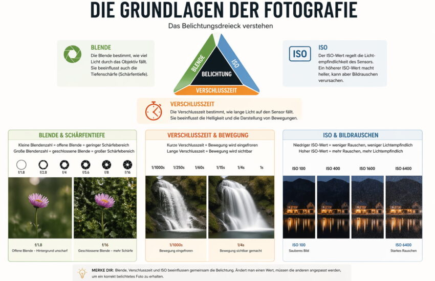 Fotografieren lernen: Belichtung mit Blende, ISO und Verschlusszeit einfach erklärt