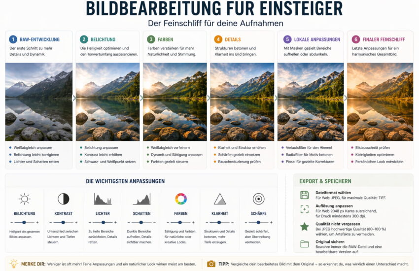 Fotografieren lernen: Bildbearbeitung für Einsteiger mit Helligkeit, Kontrast und Farben optimieren