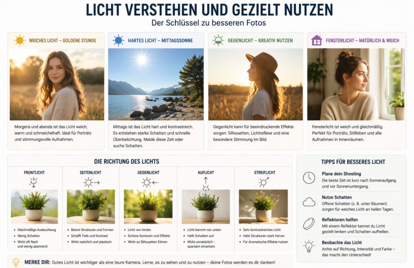 Fotografieren lernen: Licht richtig nutzen mit Beispielen für weiches, hartes und Gegenlicht