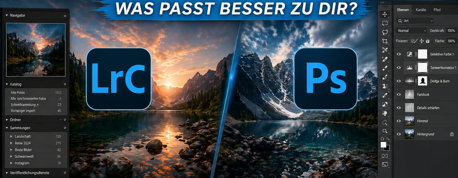 Lightroom vs Photoshop Vergleich Bildbearbeitung und Funktionen