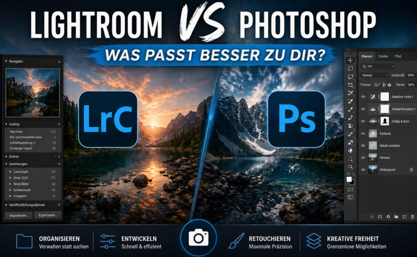 Adobe Lightroom oder Adobe Photoshop? Die richtige Wahl für deine Bildbearbeitung