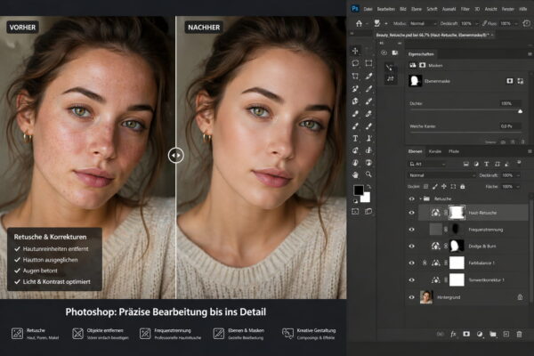 Photoshop Retusche Vorher Nachher Bildbearbeitung Beispiel